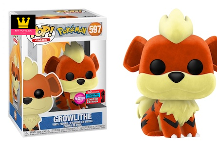 Funko Pop! Games: Pokemon - Growlithe (Flocked) #597 [Shared Convention Exclusive]
