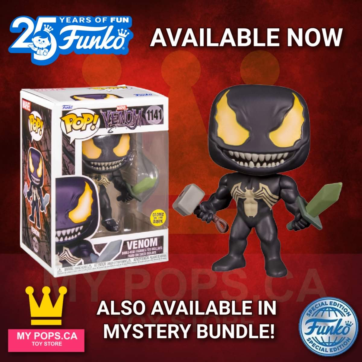 Funko Pop! Marvel Venomized Venom with Hammer and Sword Glow #1141