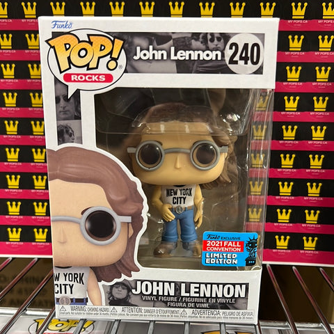 FUNKO POP! ROCKS [MUSIC] - JOHN LENNON [NEW YORK CITY T-SHIRT] **2021 NYCC EXCLUSIVE** #240