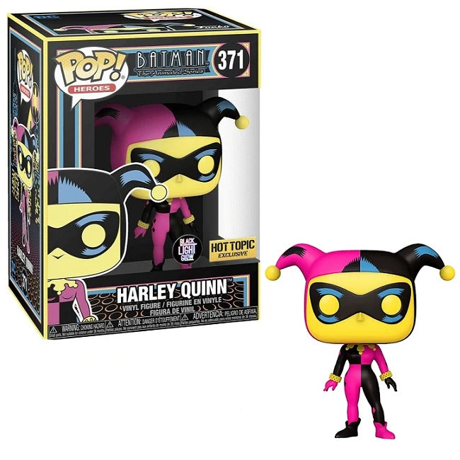 FUNKO POP! HEROES [DC] - BATMAN: THE ANIMATED SERIES - HARLEY QUINN [BLACK LIGHT GLOW] **HOT TOPIC EXCLUSIVE** #371