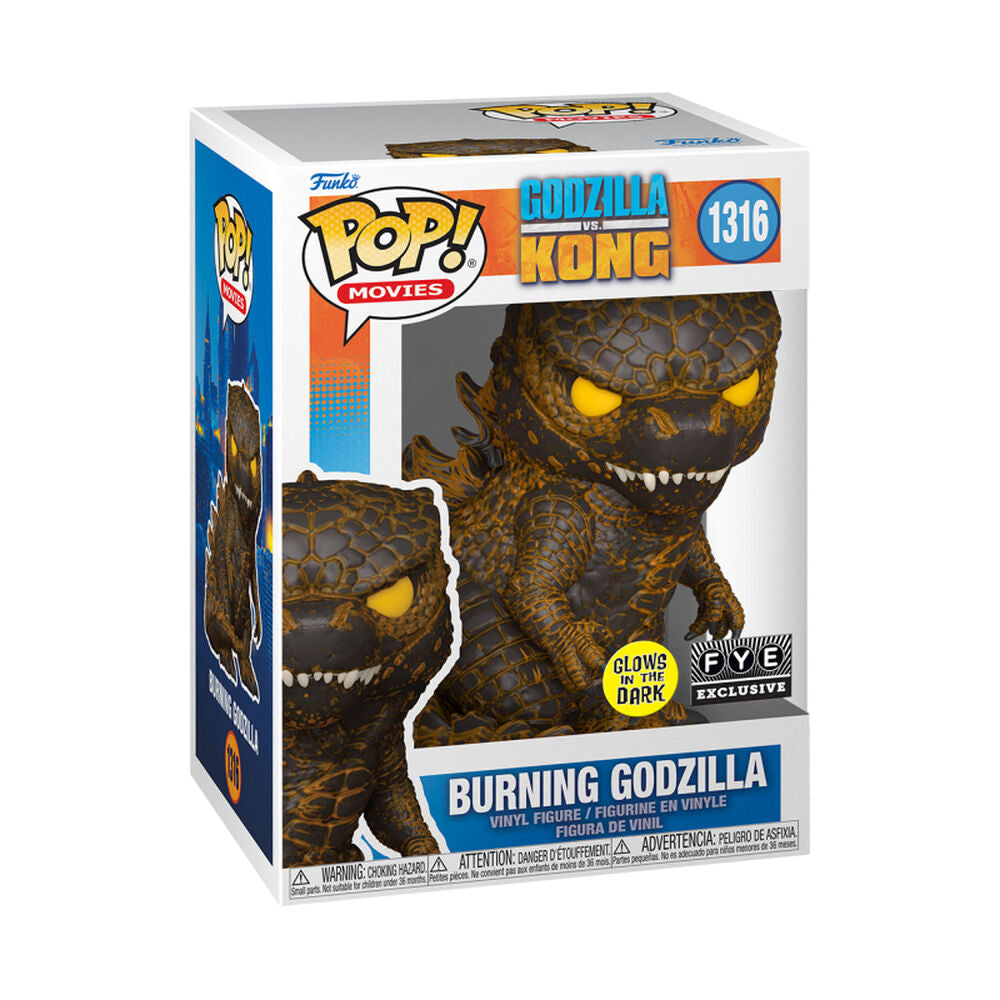FUNKO POP! MOVIES: GODZILLA VS. KONG - BURNING GODZILLA *GLOW* [FYE EXCLUSIVE] #1316