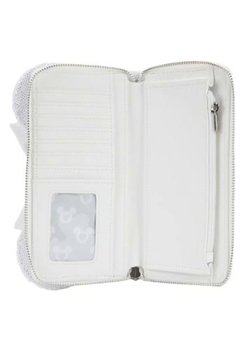 LOUNGEFLY DISNEY MINNIE MOUSE SEQUIN WEDDING WALLET / ZIP PURSE NWT WHITE
