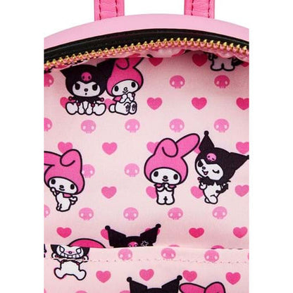 LOUNGEFLY MY MELODY AND KUROMI COSPLAY MINI BACKPACK