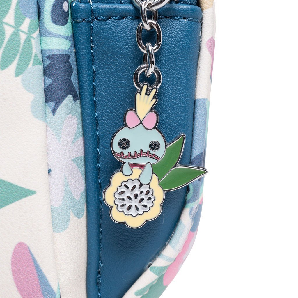 EXCLUSIVE LOUNGEFLY DISNEY LILO & STITCH HAWAIIAN FLOWERS STITCH AND SCRUMP ALLOVER COSPLAY MINI BACKPACK