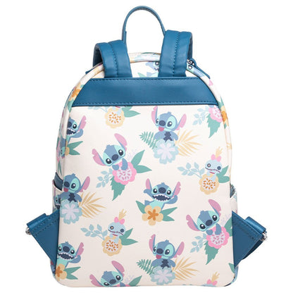 EXCLUSIVE LOUNGEFLY DISNEY LILO & STITCH HAWAIIAN FLOWERS STITCH AND SCRUMP ALLOVER COSPLAY MINI BACKPACK