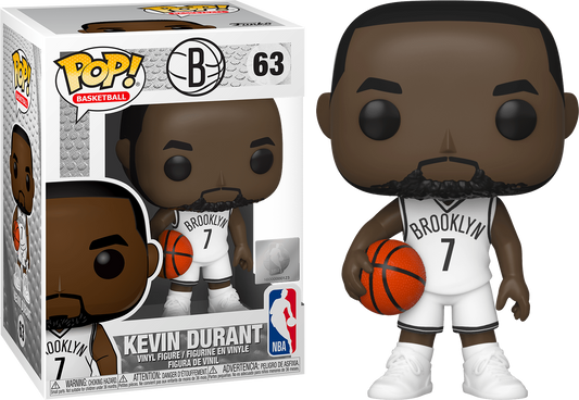 FUNKO POP! BASKETBALL [NBA]: BROOKLYN NETS - KEVIN DURANT [WHITE HOME JERSEY] #63