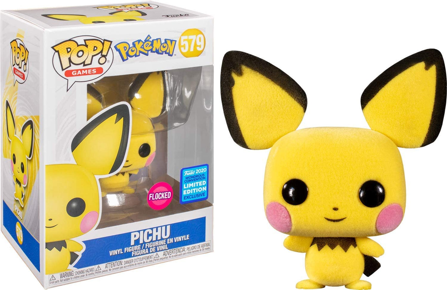 Funko Pop! Games: Pokemon - Pichu (Flocked) #579 [2020 Convention Exclusive]