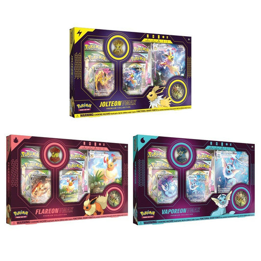 Pokemon TCG - Eeveelution VMax Premium Collections Bundle (Set of 3)