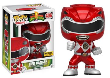 FUNKO POP! TELEVISION: MIGHTY MORPHIN POWER RANGERS - RED RANGER [METALLIC ACTION POSE] **HOT TOPIC EXCLUSIVE** #406