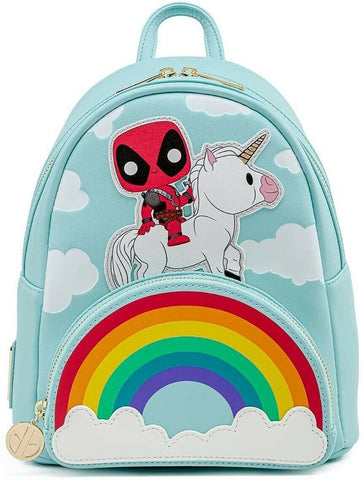 LOUNGEFLY POP Marvel Deadpool 30th Anniversary Rainbow Uniform Mini Backpack