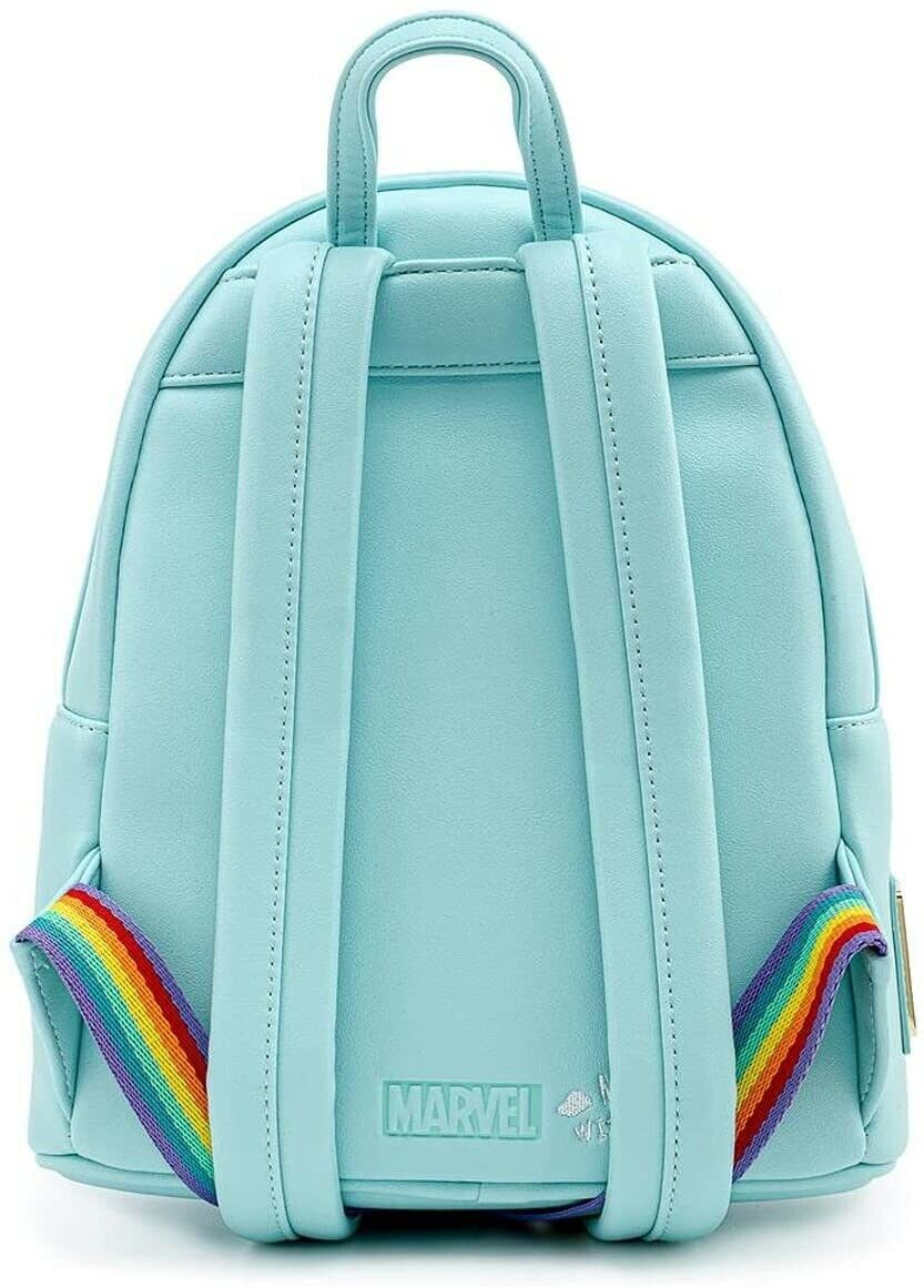 LOUNGEFLY POP Marvel Deadpool 30th Anniversary Rainbow Uniform Mini Backpack