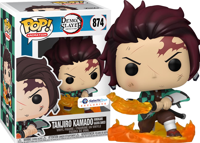 **CHASE & COMMON COMBO** FUNKO POP! ANIMATION: DEMON SLAYER - TANJIRO KAMADO [HINOKAMI KAGURA DANCE / BREATH OF THE SUN] **GALACTIC TOYS EXCLUSIVE** #874