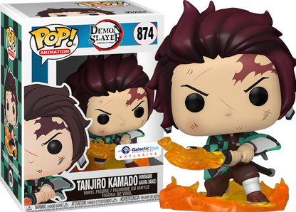 **CHASE & COMMON COMBO** FUNKO POP! ANIMATION: DEMON SLAYER - TANJIRO KAMADO [HINOKAMI KAGURA DANCE / BREATH OF THE SUN] **GALACTIC TOYS EXCLUSIVE** #874